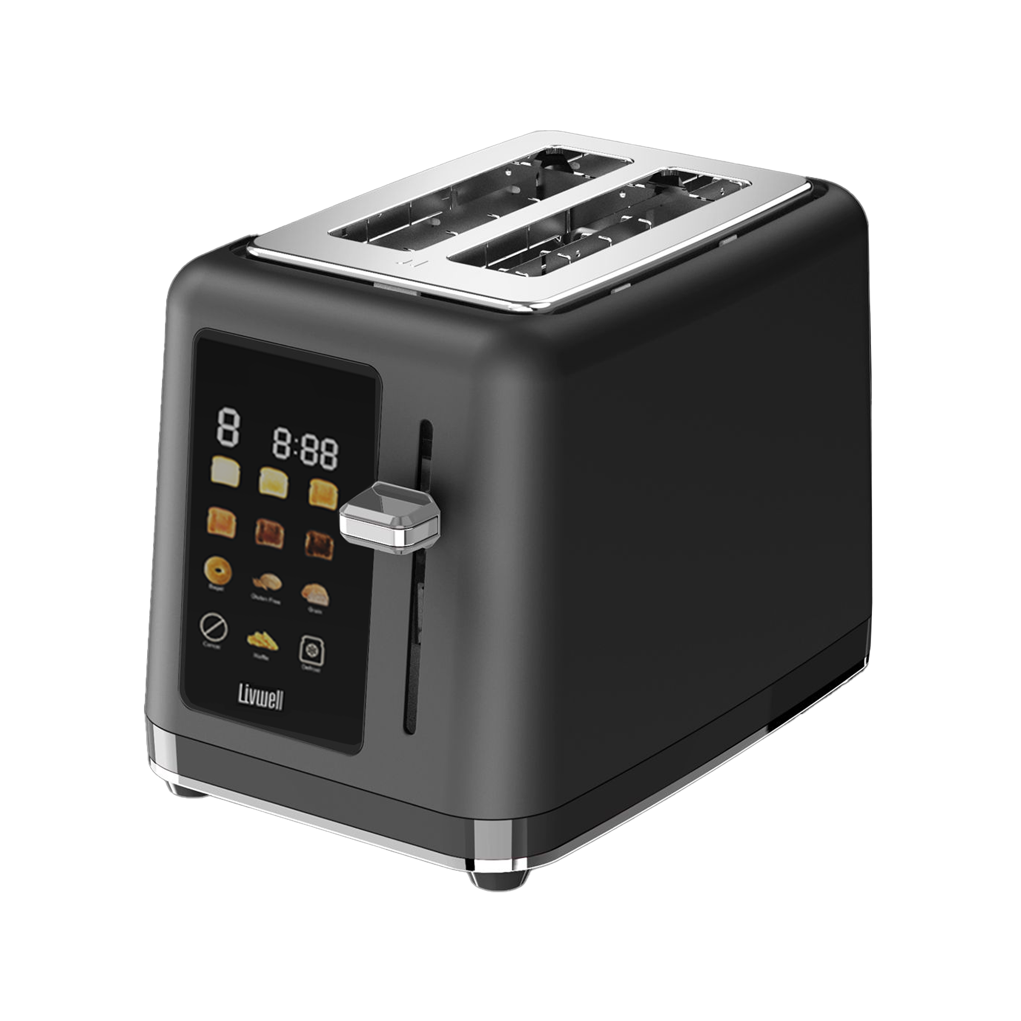 Livwell Black Matte 2-Slice Smart Touch Toaster product photo from livwell brands