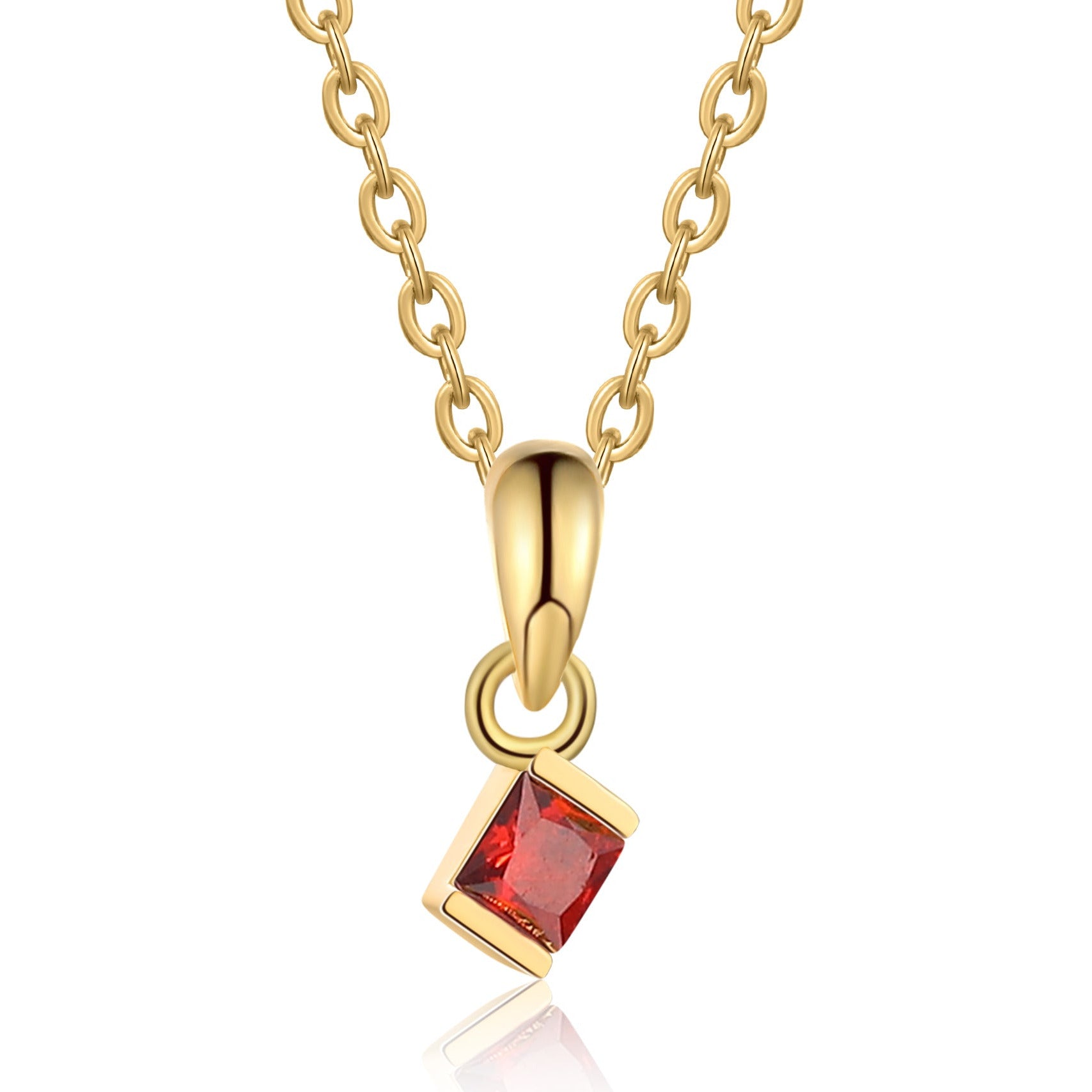 1 Birthstone Elegant Square Stone Mother's Necklace product photo from Thinkengraved