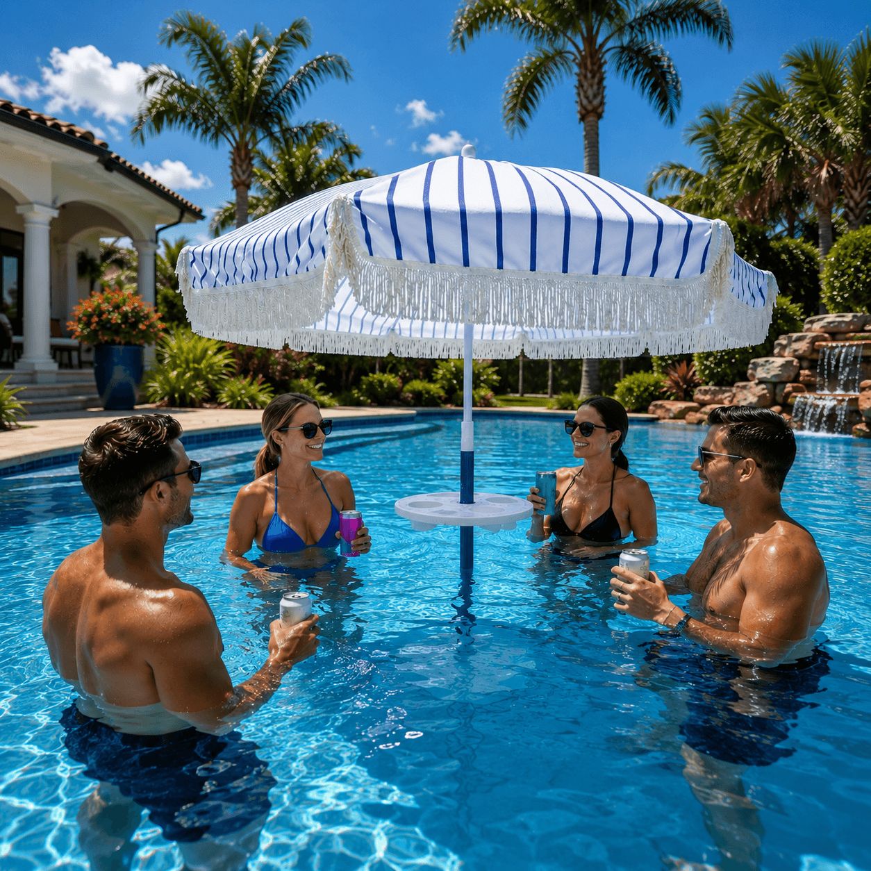 Relaxation Station Luxury Swimming Pool w/ Optional Table Stools. product photo from AugHog